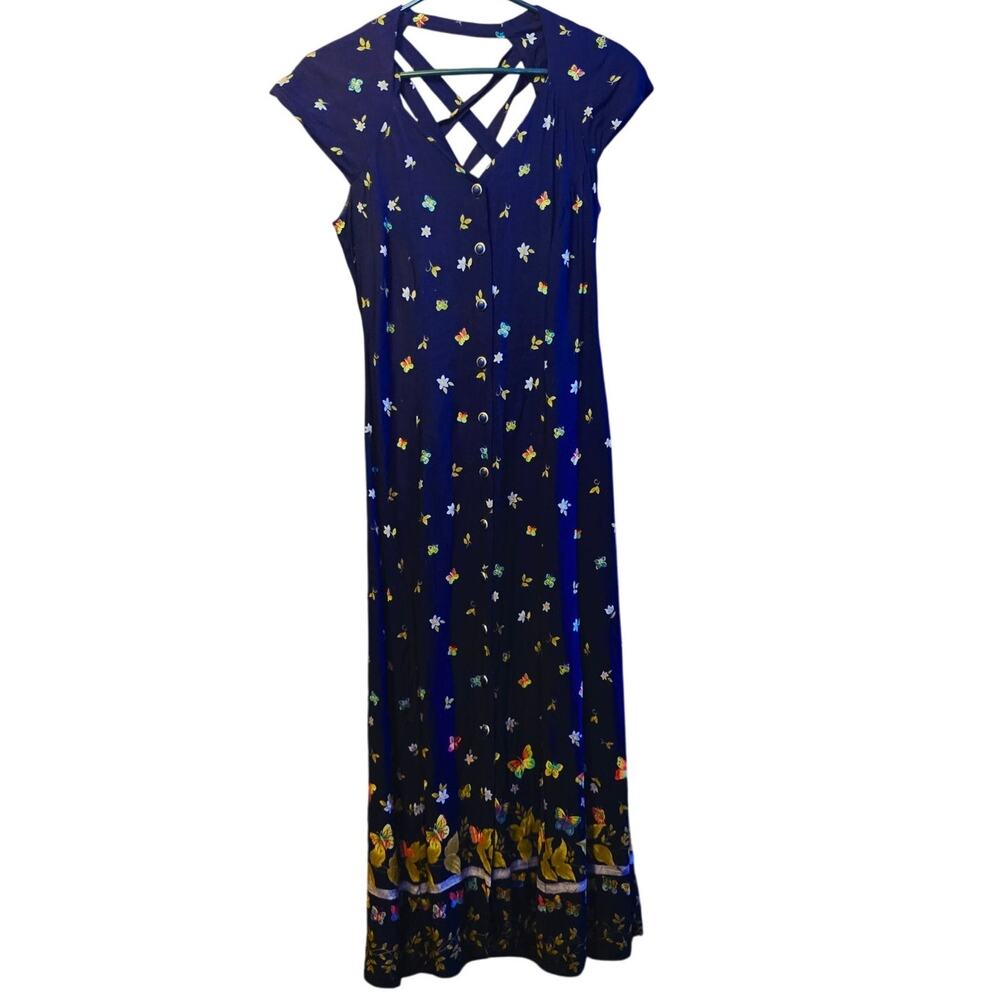 Coco Bianco cross back butterfly maxi dress cottagecore